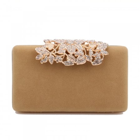 Kvinnors Aftonväska med Blomstängning Strass Kristall Clutch Väska för Bröllopsfest