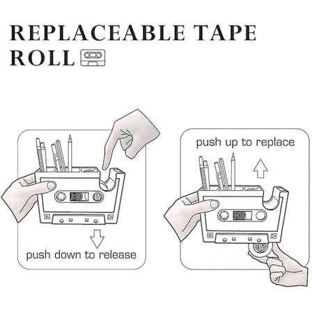 Kreativ Tape-pennholder Kassett-bånddispenser Skrivebord