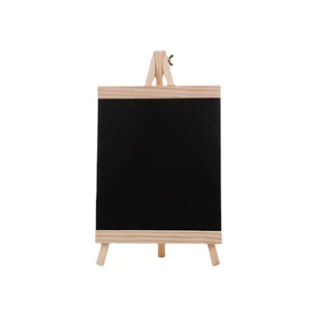 Vapaasti seisova puinen liitutaulu hääviestejä varten, pöytäliitutaulu (29 x 16 x 2 cm, musta)