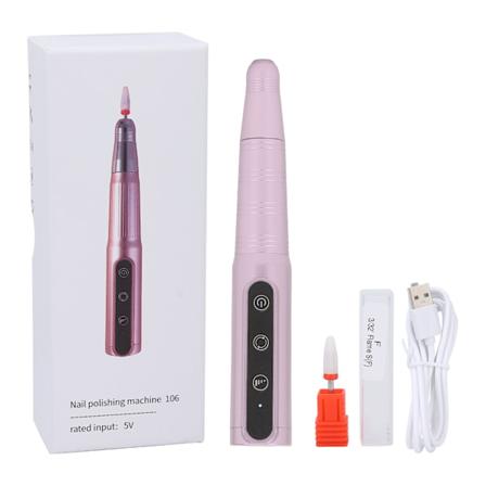 Kynsien poraus USB-virralla langaton kannettava tiedosto hiova kynsikyn kone kotisalonkia varten Rose Gold