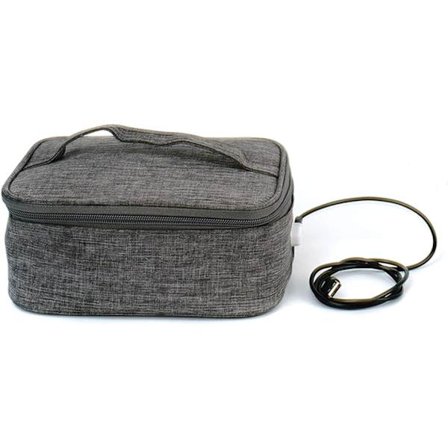 Bärbar uppvärmd lunchlåda för vuxna, personlig matkylväska, elektrisk lunchlåda, personlig mikrovågsugn för bil och hemmakontorspicknick, USB, grå