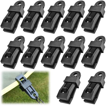 36-delt sett med kraftige teltklemmer, teltklemmer med krokodillemunndesign, slitesterke plastteltklemmer for, båtdeksler, markiser, parasoller og 