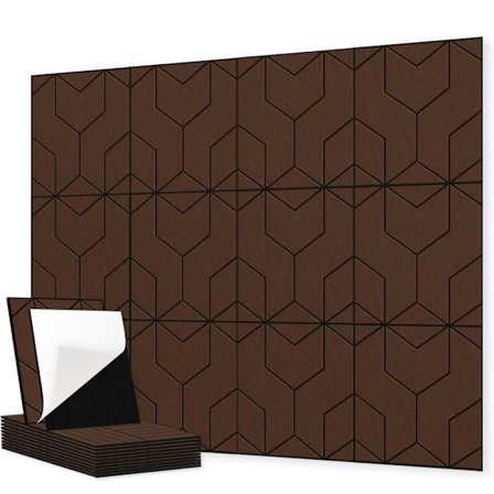 12-pakning Selvklebende Akustikkpaneler – 30×30cm Lydabsorberende Filtplater for Studio & Veggdekorasjon_TF_TF