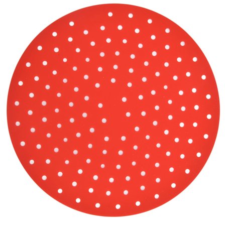 20 cm Sklisikker Silikon Frityrmatte Non-Stick Steamer Liner Rød