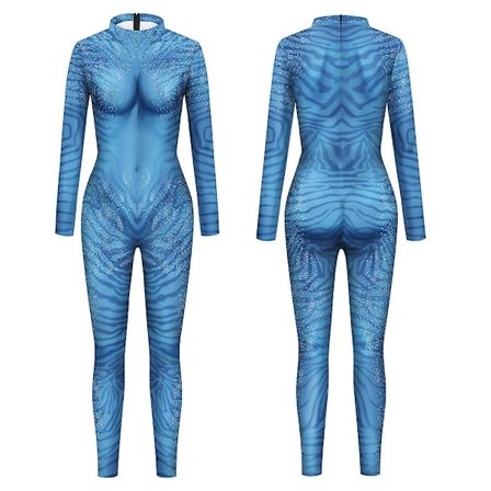 Jake Sully Na'vi Pandora Film Avatar Alien ET Jumpsuit Catsuit Sexy Kvinner Menn Voksen Cosplay Kostymer Zentai Halloween Bodysuit -a