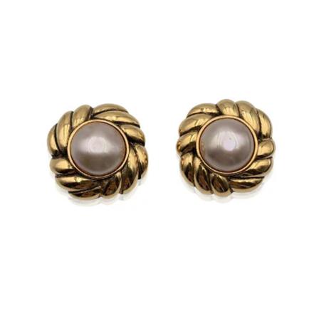 Chanel Vintage Pre-owned Metal reringe Gul, Dame Vintage Smykker, Størrelse: ONE Size