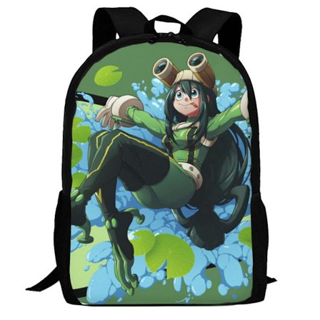 My Hero Academia Tsuyu Asui Rygsæk, Multifunktionel Rejserygsæk Laptop Rygsæk Letvægts Casual Rygsæk Skoletaske