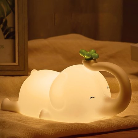 Opladende Elefant Natlampe til Børneværelse Dæmpbar USB Lampe Sød Baby Værelse Indretning