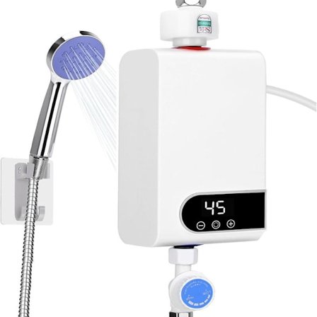 Elektrisk gjennomstrømningsvarmer 5500W, Direkte varmtvannsbereder med dusj, Tankløs varmtvannsbereder, Panta-FD12-