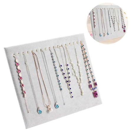 Halskæde display stand med 17 kroge, fløjls halskæde stand, øreringe smykke display stand (17 kroge halskæde display)