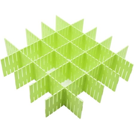 8 stk DIY Plast Skuff Organiser Justerbare Skuffdeler for Ryddig Hjemskap, Kontor Skolemateriell, Kjøkkenredskaper (Grønn)