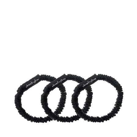 Cloud & Glow Silk Scrunchies 1 cm Accessoarer tillbehör Unisex Svart 3 PCS