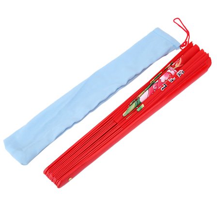 Tai Chi Kampsport Kung Fu Bambus Silke Vifte Højre Hånd Wushu Dans Pratice Træning (Rød)