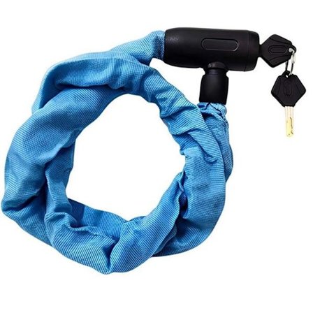 Förstärkt Kabellås 120cm med Metallhuvud för Cykel och Motorcykel Blå
