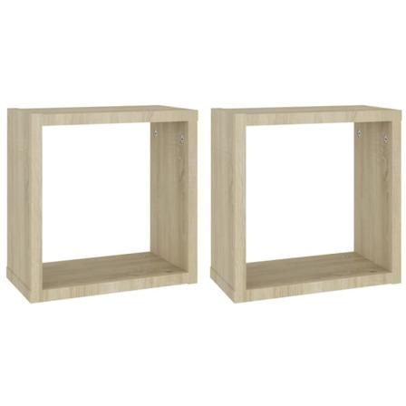 Vidaxl Vägghylla Kubformad 2 St Sonoma-ek 30x15x30 Cm Brun
