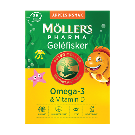 Möller's Pharma Omega-3 Gelefisker, 36 stk.