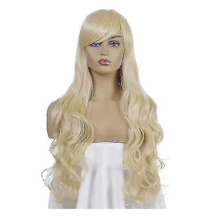 Tecknad Cos Long Curly Cosplay Peruk (blond)
