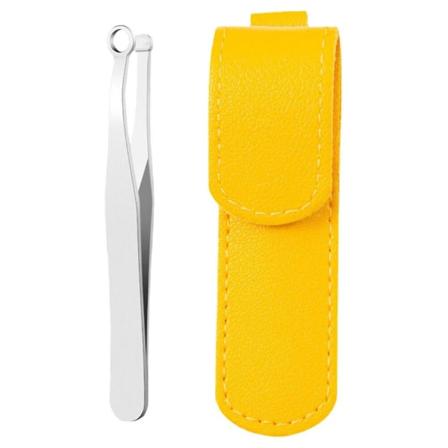 Øyenbrynverktøy Nesebørsteremover Nesebørster Pinsett Øyenbrynpinsett Nesebørsterklipp Nesesaks Gul 9,8x2,9cm Yellow 9.8x2.9cm
