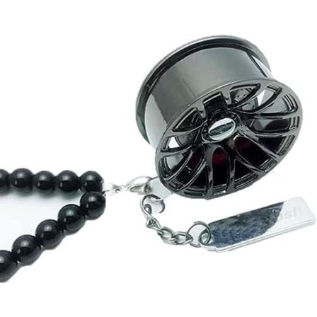 Bilhjulnav Hængende Smykke, Bilhjulnav Bilhængende Bakspejl Bilhængende Metalhængende Hjul Bilhængende Dekorative Biltilbehør, Sort