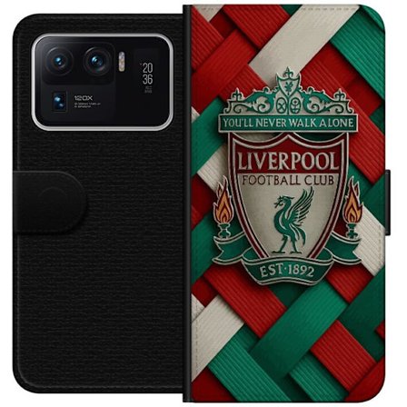Yhteensopiva Lompakkokotelo Xiaomi Xiaomi Mi 11 Ultra Liverpool Football Clubin tunnus, jossa You'll Never Walk Alone voimakkaassa graafisessa suunnit