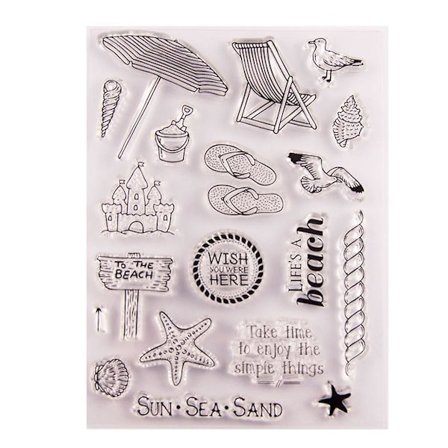 Strand Silikon Klart Stempel Seal Diy Scrapbook Embossing Album Dekor Håndverk Kunst