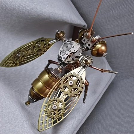 Steampunk Mekanisk Bie 3D Puslespill - Gull Metall Insekt Modell DIY Håndlaget Sett - Kreativ Guttegave, Beste Valg for