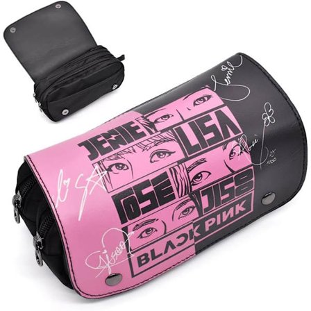 Musta-Pinkki Penaali, Söpö Kynäkotelo Tytöille Lapsille, Suurikokoinen Kynäkotelo, Teini-ikäisille Opiskelijoille Toimistotarvikkeet, Penaali-3,