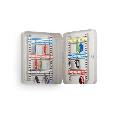 Schlüsselschrank BIRKETTmit 30 Haken, 300 x 240 x 80 mm,grau