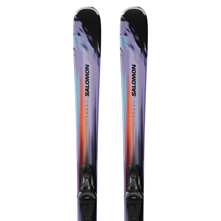 Salomon - Unisex Alpine Ski Package E Stance Pro 86 + Mi12 Gw F80 - Violet Tulip / Nasturtium