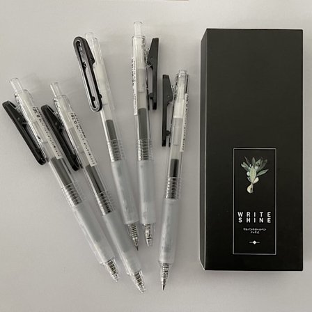 0,5 mm Svart Gelkulspetspenna Extra Fin Kulspetspenna för Kontor Skolmaterial (5 st)