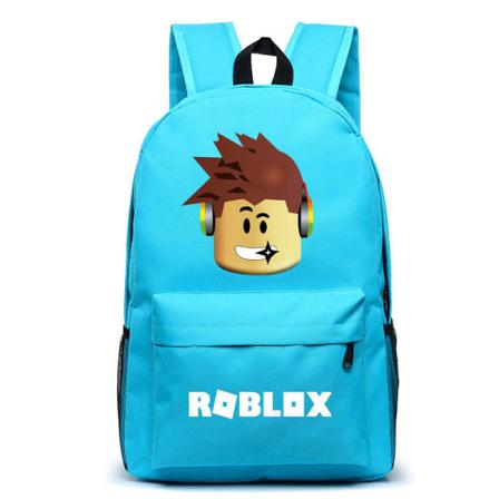Unisex ryggsekk reiseveske Dataveske Student skolesekk Light blue head roblox
