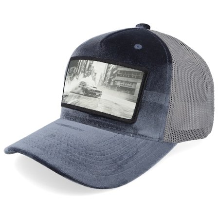 Calza Pennello - Harmaa trucker Lippis - Drifting Car In The Street Velvet Grey A-Frame Trucker @ Hatstore