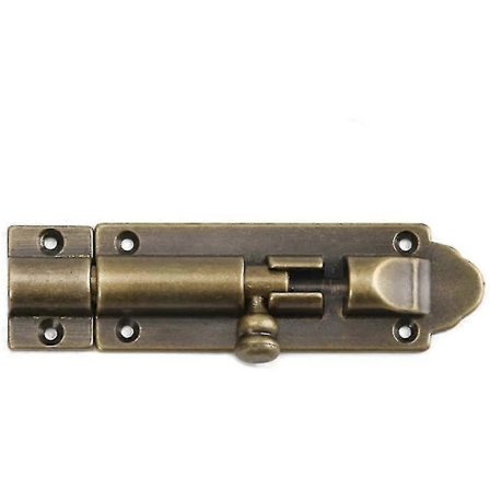 Massiv støpt messing sylinderbolt, antikk messing dørskyvelås, kraftig dørskyvelåslås