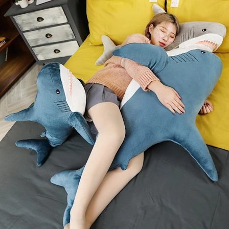 /NN/MUPI Haj Gosedjur Plysch 43 cm Sød Haj Legetøj Plysbamser Blød Bomuld Hajer Gosedjur Dyre Dukke Gaver til Drenge Piger Børn