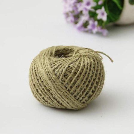2 stk Jutegarn 50m Jutetråd 3-lags 2mm Tykkelse Jutetau For Dekorasjon Hage Blomsterdekorasjon DIY Kunst Håndverk Bundling