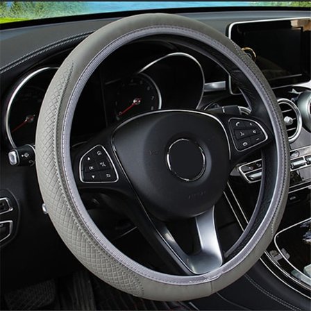 (Grå) Universal Läder Anti-Slip Bilratt Skydd För Dodge Caliber Journey Caravan Charger RAM Nitro Stratus Bil Styling