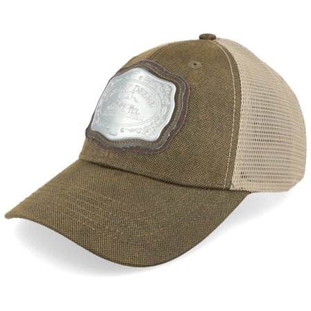 John Deere - Beige trucker Cap - Oilskin Look Belt Buckle Brown/Khaki Trucker @ Hatstore