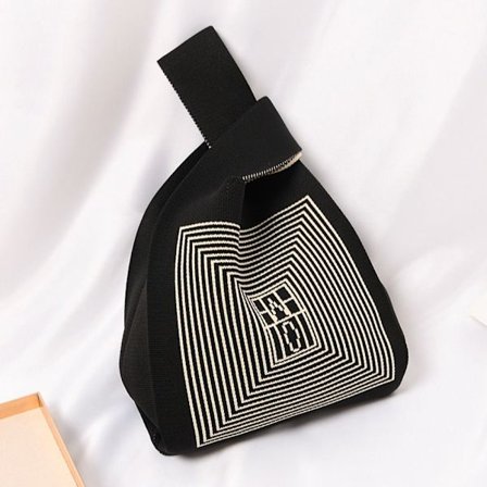 Stickad handväska tygväska 3 3