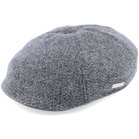 Seeberger - Grijs flatcap Cap - Ivy Cap In Wool-mix Fabric Smoke Gray Flat Cap @ Hatstore