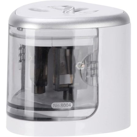 Elektrisk blyantspisser med 2 hull, batteridrevet, automatisk