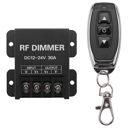 12V RF LED Dimmer Trådlös Ljusstyrka 3 Knappar Fjärrkontroll DC 12V-24V 30A 360W 720W för 5050 3