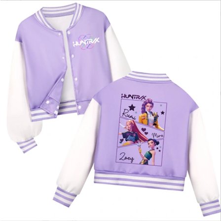 K-pop Demon Hunters Rumi Zoey Mira Halloween-kostym, barnbasebolluniform, flickor med huvtröjor, barnkostym-FF- 150cm(9-10 år)