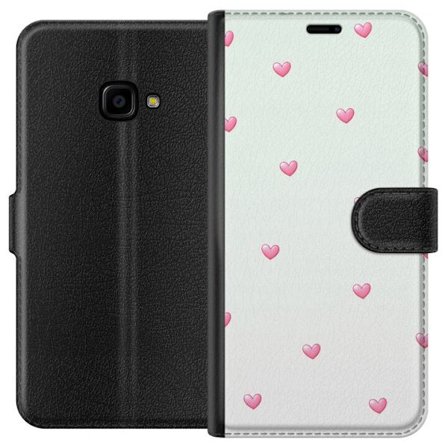 Yhteensopiva Lompakkokotelo Samsung Samsung Galaxy Xcover 4 Minimalistinen kuvio vaaleanpunaisilla sydämillä vaalealla taustalla, suloinen ja yksink