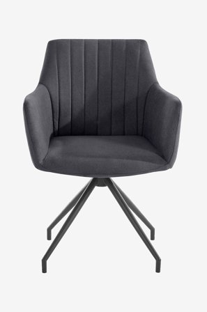 Loft24 - Spisebordsstol med armlæn DARCY, 2-pak - Grå - Stole med armlæn - Fra Homeroom