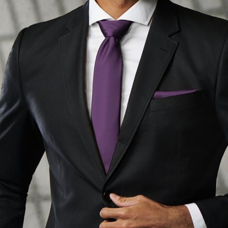 Dark Purple 8cm Basic Tie for Men - Solid color neckties