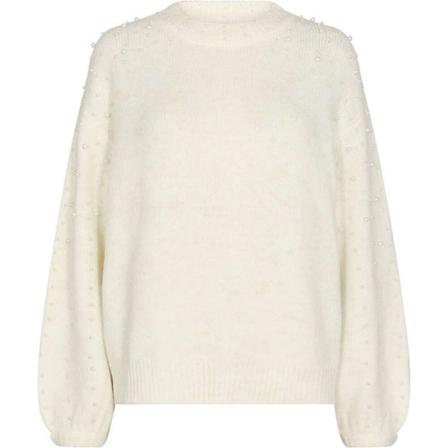 Freequent, Round-neck Knitwear Beige, Dames, Maat:XL,wol