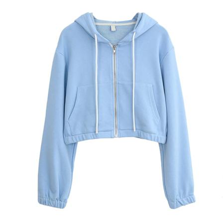 Kvinnor Med Fickor Hood Cardigan Koftor Med Dragkedja Framtill