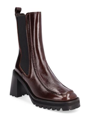 Booties Shoes Boots Ankle Boots Ankle Boot - Heel Brun Billi Bi