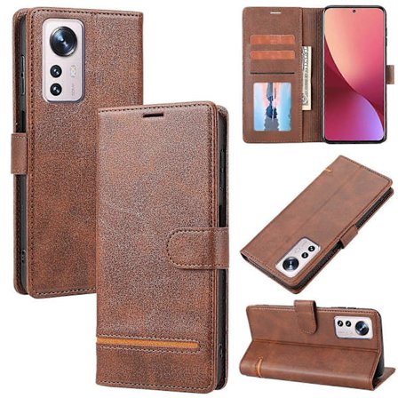 För Xiaomi 12 Lite Klassiskt Plånboksfodral i Läder [DB]