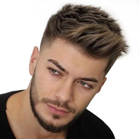 Menn Mote Korte Parykker Naturlig Menneskehår